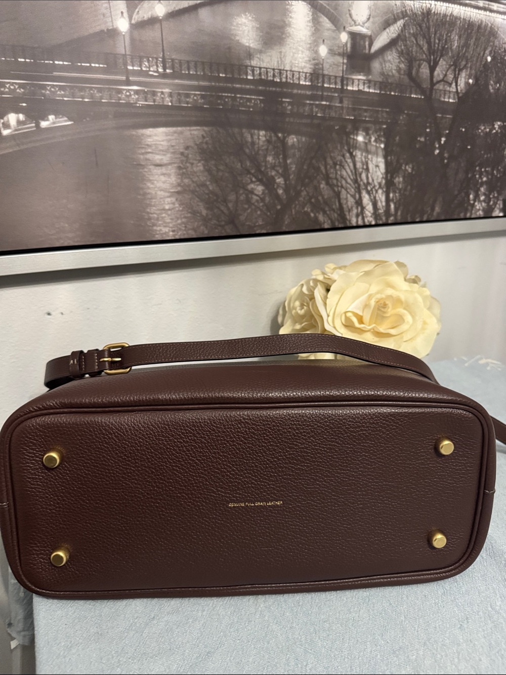 Coach Lagacy Carryall 35 Brown Maple Pebbled Leather Satchel Tote Crossbody - Picture 3 of 5